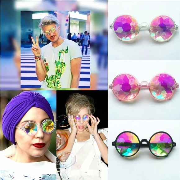 Rainbow Crystal Kaleidoscope Refraction Glasses Spectacles Unisex - Picture 2 of 14